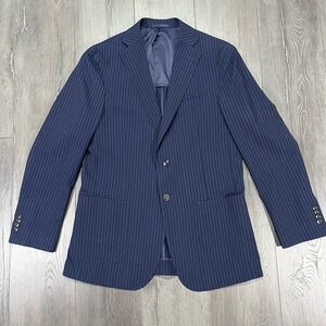 Jos A Bank Tailored Fit Sport Coat 40R Blue Wool Poly Stretch Unstructured 31608